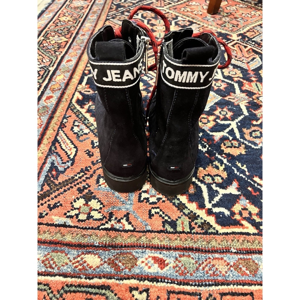Tommy Hilfiger Women's Black Tommy Jeans Yvonne Lace-Up Ankle Boots Size 8.5 - Picture 5 of 9